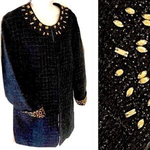 Gold Sparkly Boucle & Embellished Blazer!